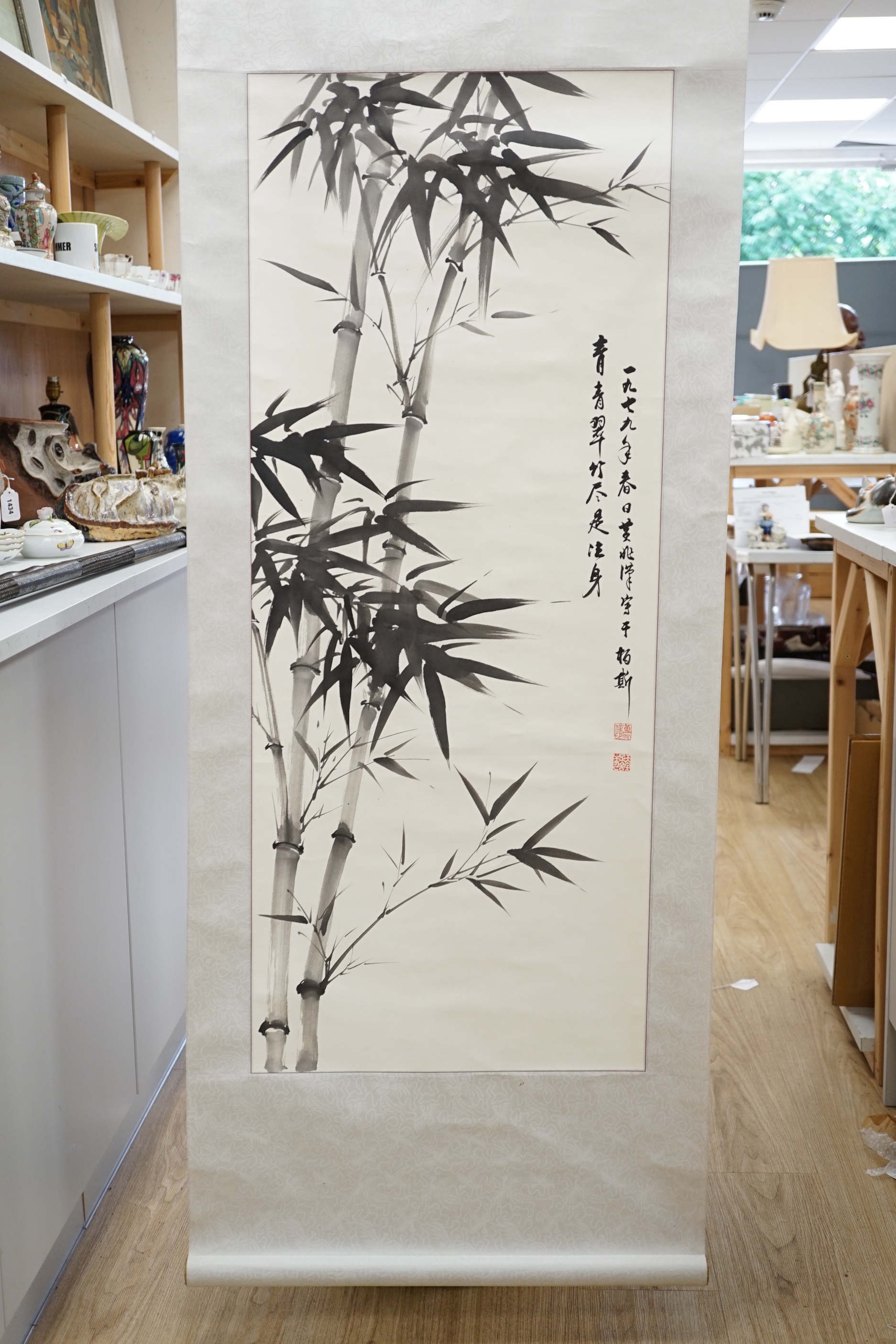 A Chinese scroll (damaged) and another